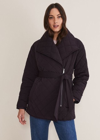 Phase Eight Nila Quilted Puffer Coats Purple Canada | BQXLOM-370